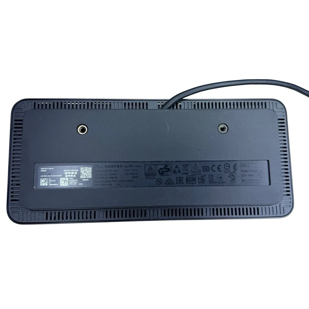 Dell Pro WD25 USB-C Dock K23A/K23A001 With 130W Power Adapter